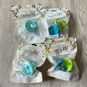 6 Ryan & Rose Cutie Pat Pacifier and Teether Flat Starter Kit